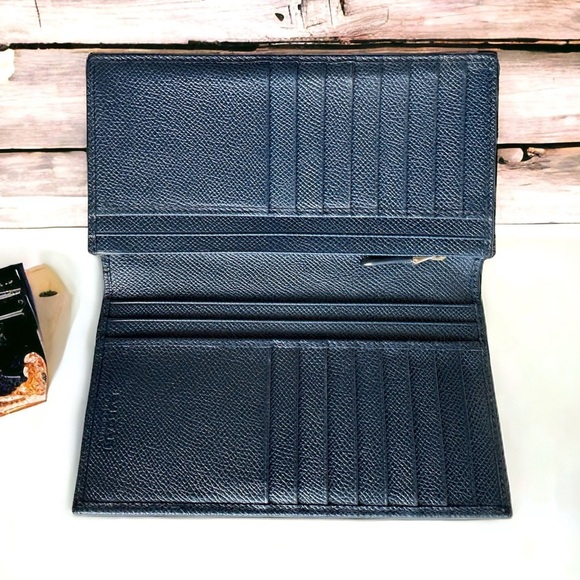 Bulgari Bvlgari B Zero 1 Blue Pebbled Bifold Long Wallet EXCELLENT - Picture 4 of 11